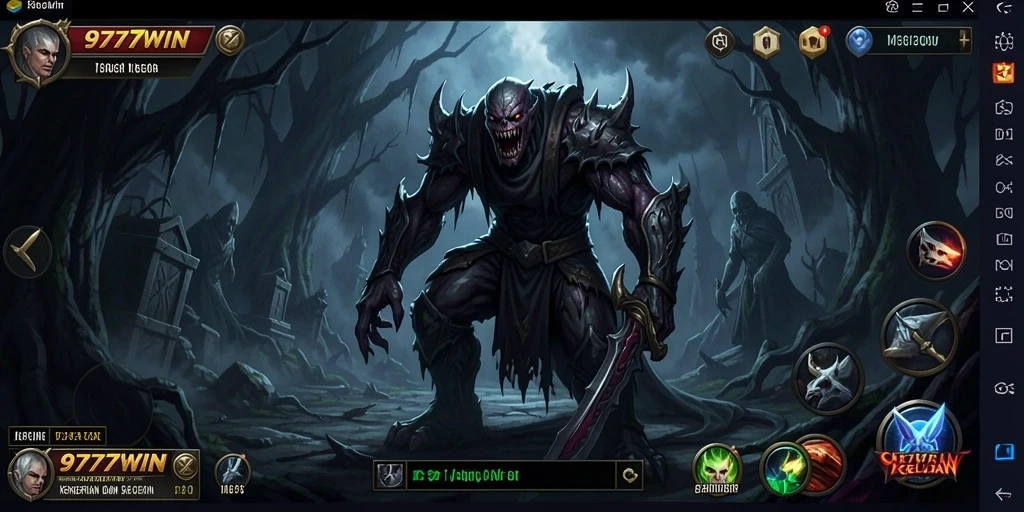 Screenshot gameplay 9777WIN menampilkan suasana mencekam dan menyeramkan.