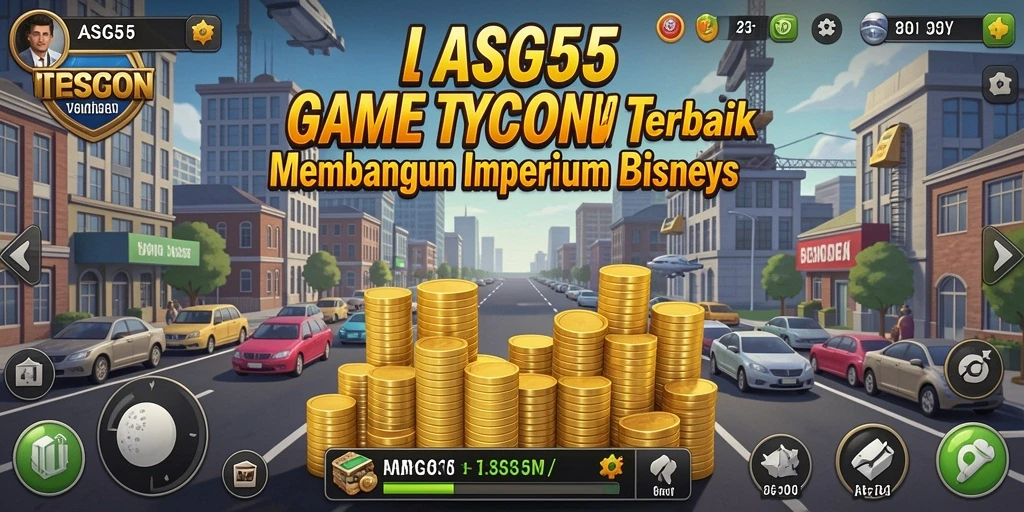Gameplay ASG55 menampilkan manajemen bisnis yang mendetail.