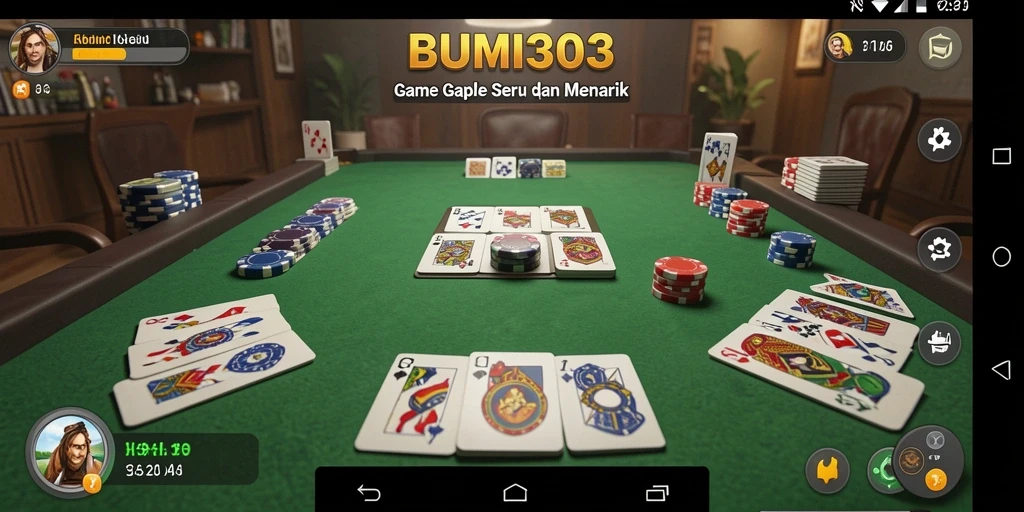 Tangkapan layar BUMI303 menampilkan gameplay Gaple yang seru.