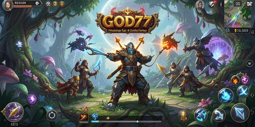 Tangkapan layar utama GOD77 menampilkan pertempuran seru dalam game ARPG.