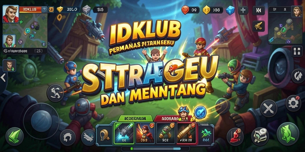 Screenshot IDKLUB menampilkan aksi pertempuran strategis yang intens.