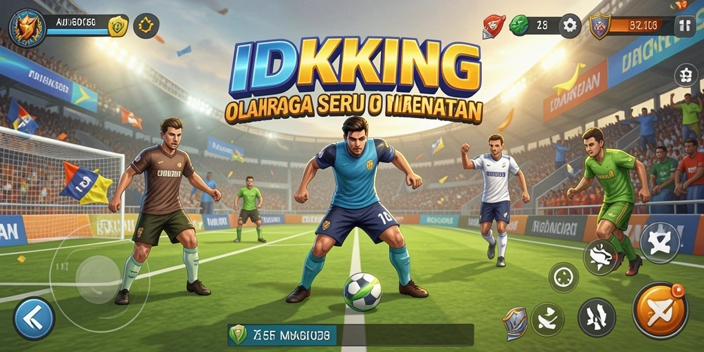 Tampilan gameplay IDRKING dengan aksi olahraga yang mendebarkan.