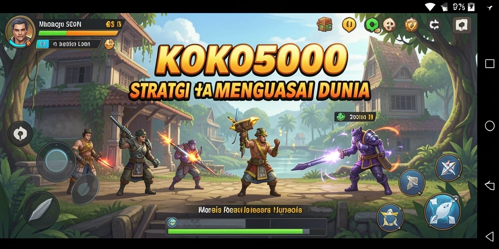 Screenshot gameplay KOKO5000 menampilkan pertempuran strategis yang mendebarkan.