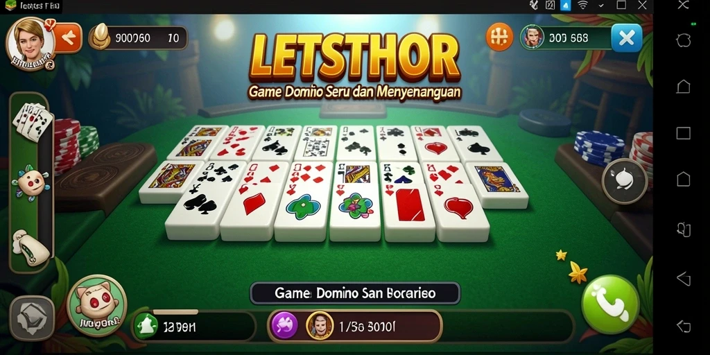Tampilan gameplay seru LETSTHOR dalam permainan Domino.