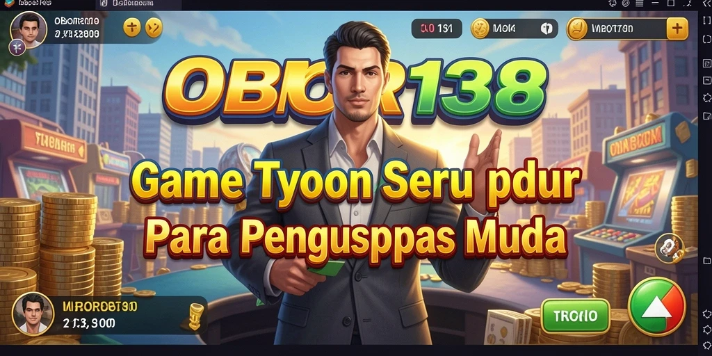 Tampilan gameplay menarik dalam OBOR138 yang menggambarkan aktivitas bisnis.