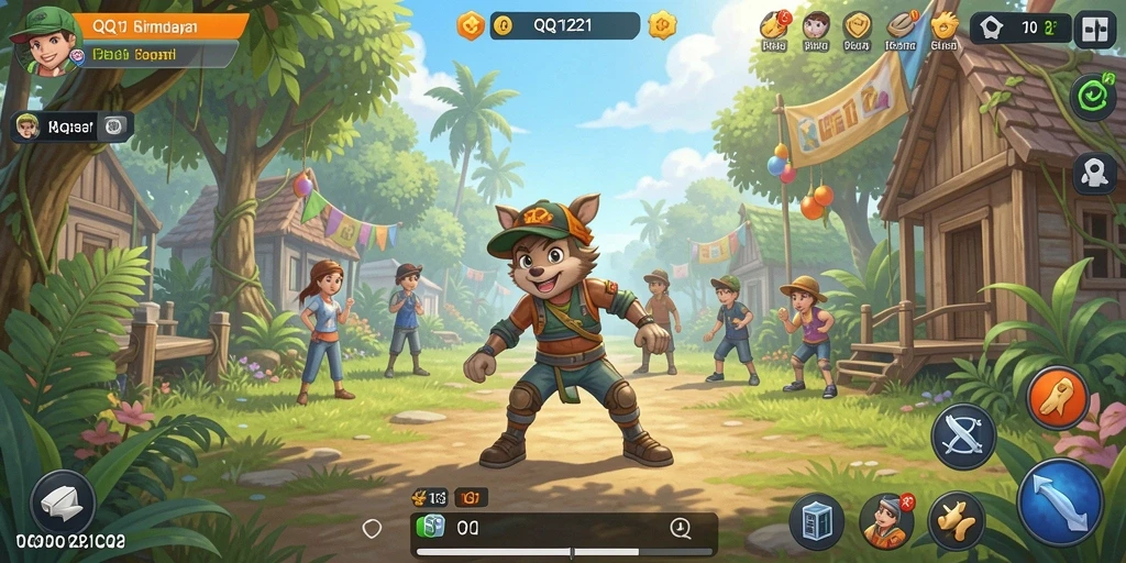 Tampilan menarik dari gameplay QQ1221 dengan karakter yang berinteraksi.