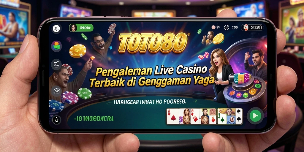 Screenshot gameplay TOTO80 menampilkan suasana Live Casino yang mendebarkan.