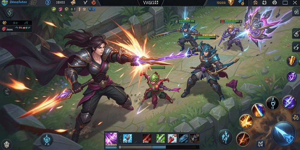 Tampilan gameplay seru dalam VV62 dengan aksi MOBA yang menegangkan.